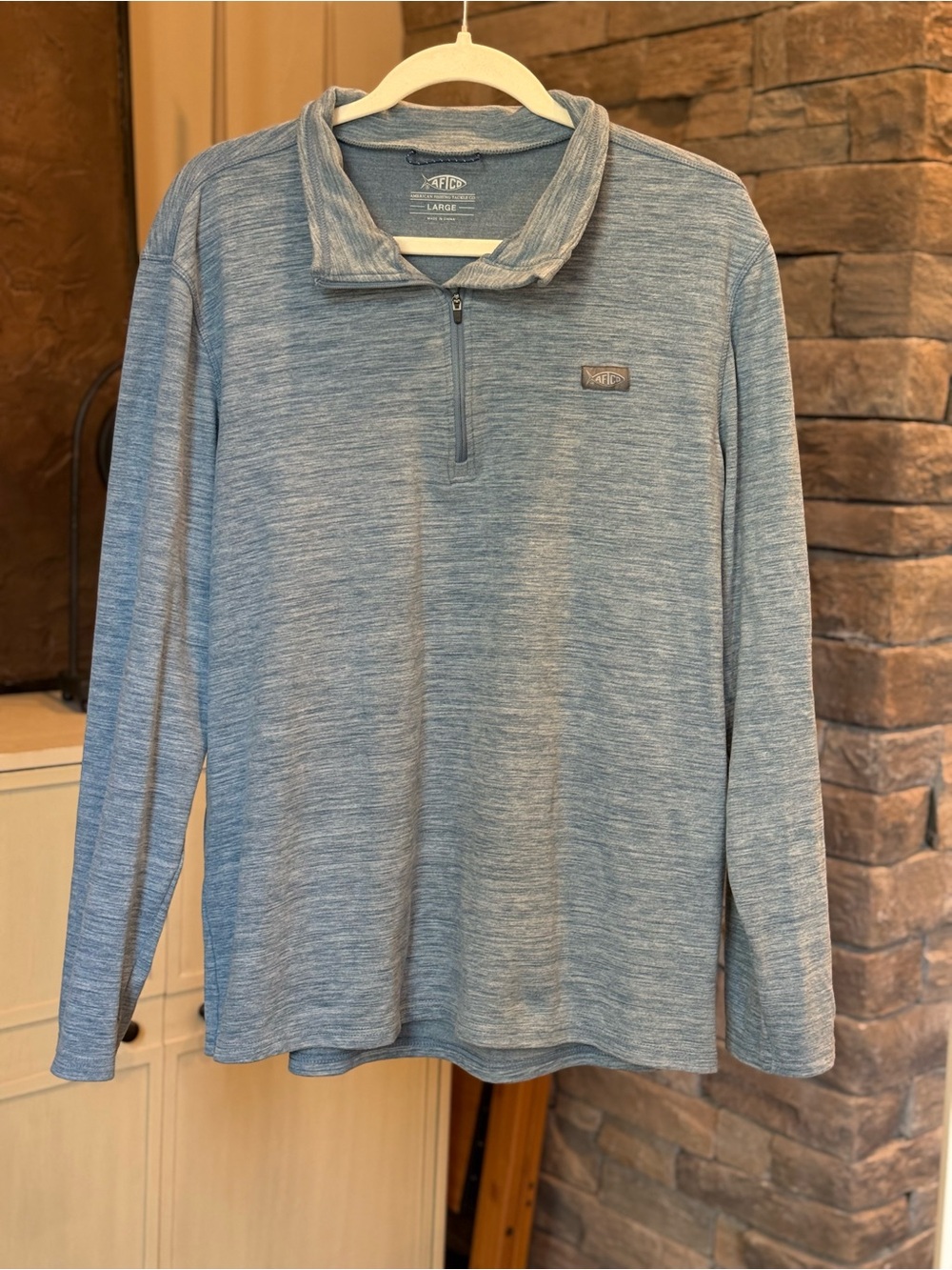 Men's Quarter-Zip Pullover - Light Blue